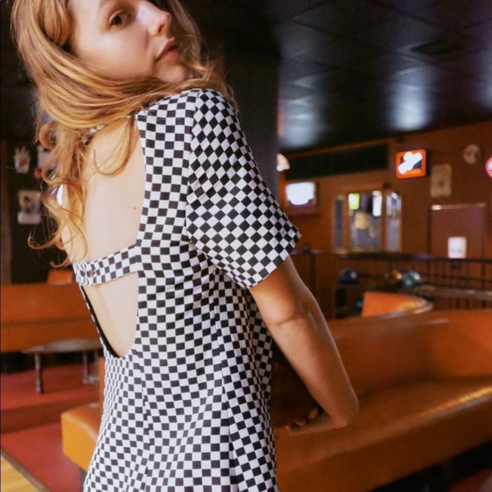 Checkered short dress